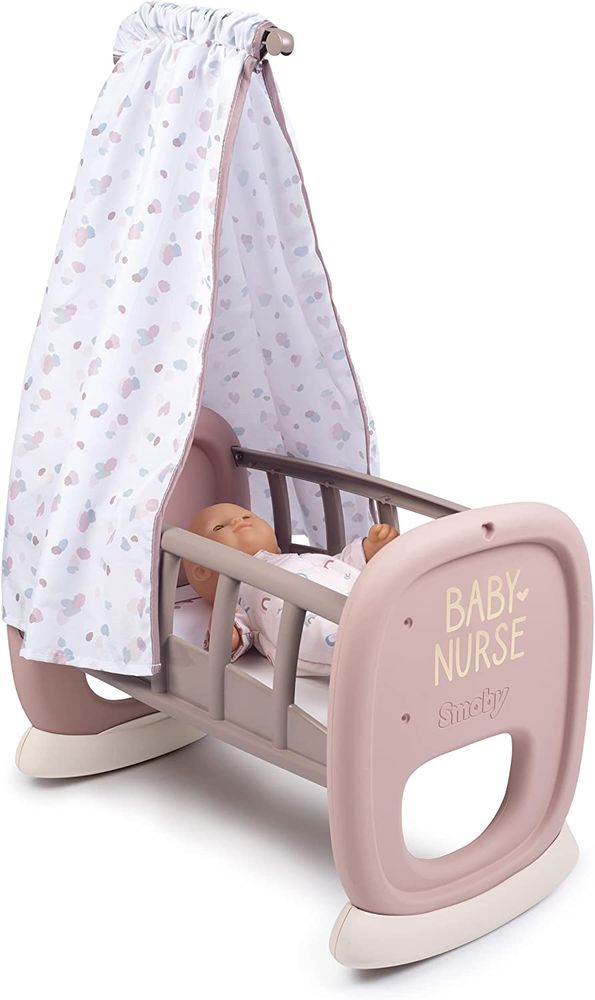 Кроватка колыбель для куклы Smoby Toys Baby Nurse с балдахином 220373