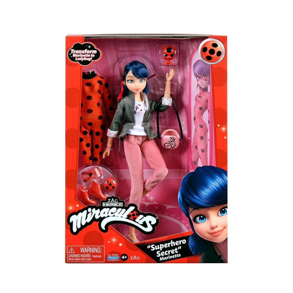 Лялька Леді Баг і Супер-Кіт S2 - Суперсекрет Маринетт 26 см Miraculous Superhero Secret Marinette Ladybug 50355