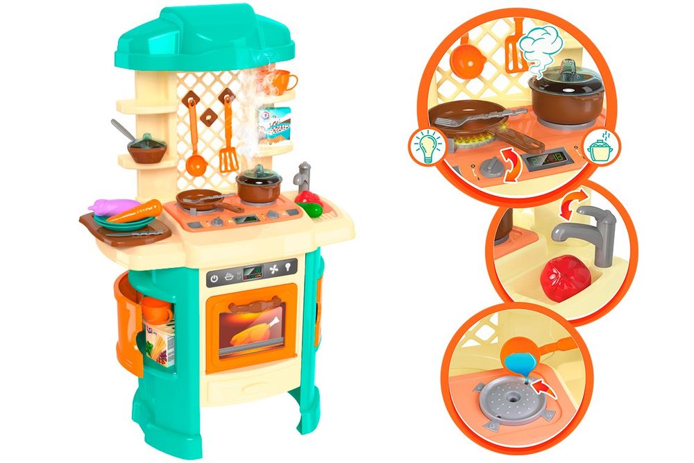 Интерактивная детская кухня ТехноК с подсветкой, звуковыми эффектами и холодной парой 5637