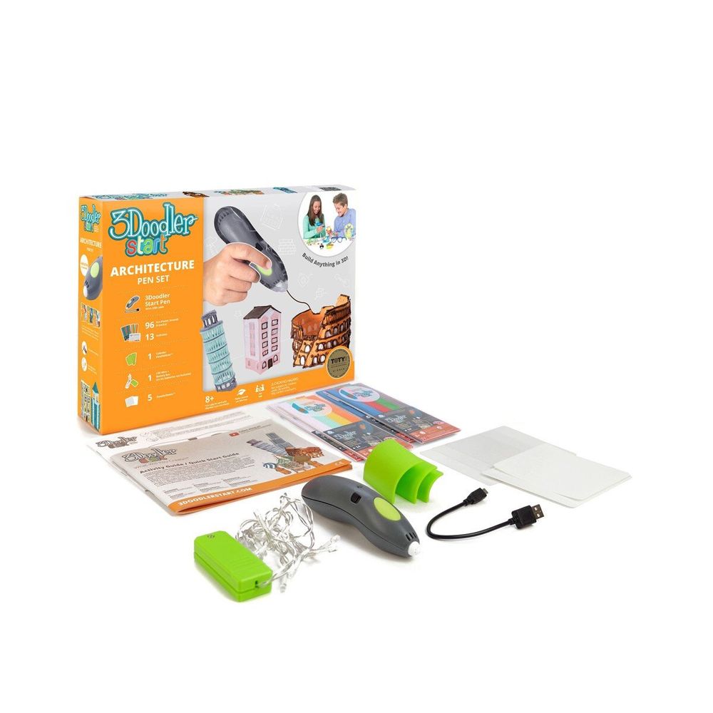 Дитяча 3D-Ручка 3Doodler Start Для Дитячої Творчості - Архітектор (96 стрижнів, шаблон, аксесуари)