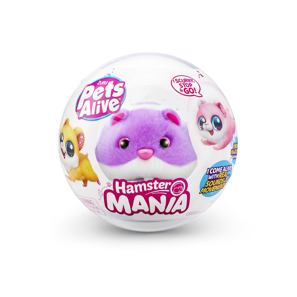 Интерактивная мягкая игрушка Pets & Robo Alive S1 - Забавный хомячок (розовый) 9543-2