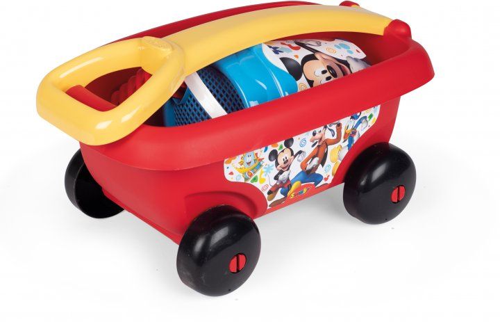 Тележка Smoby Toys Микки Маус с набором для игры с песком Красная 867015