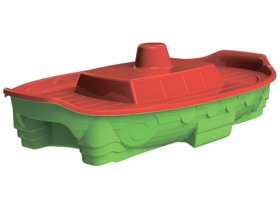 Песочница-бассейн кораблик Doloni Toys с крышкой 1505х784х380 мм Красно-зеленая (03355/3)