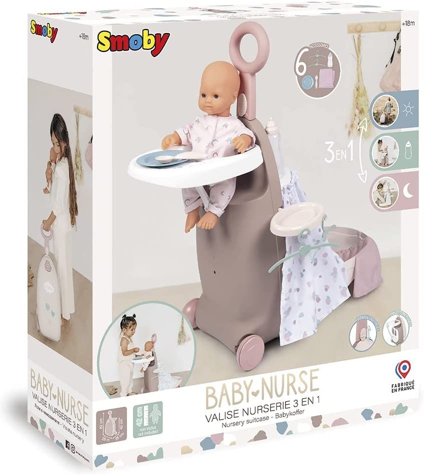 Игровой набор «Бэби Нёрс» Smoby Baby Nurse Раскладной чемодан 3 в 1 , с аксес. , 220374