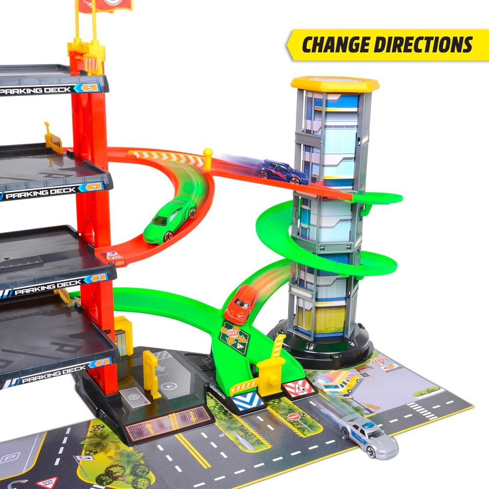 Ігровий набір Dickie Toys  "Паркінг", чотири поверхи, ліфт, 4 авто та гелікоптер, аксес., зі звук. та світл. ефек 3339000
