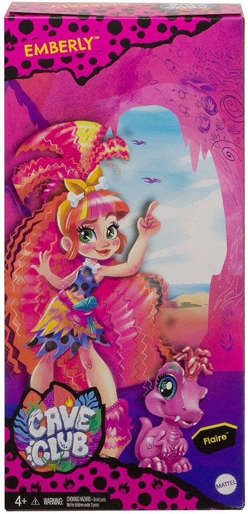 Кукла Эмберли Пещерный клуб Cave Club Emberly Doll with Dinosaur Pet Mattel GNM08