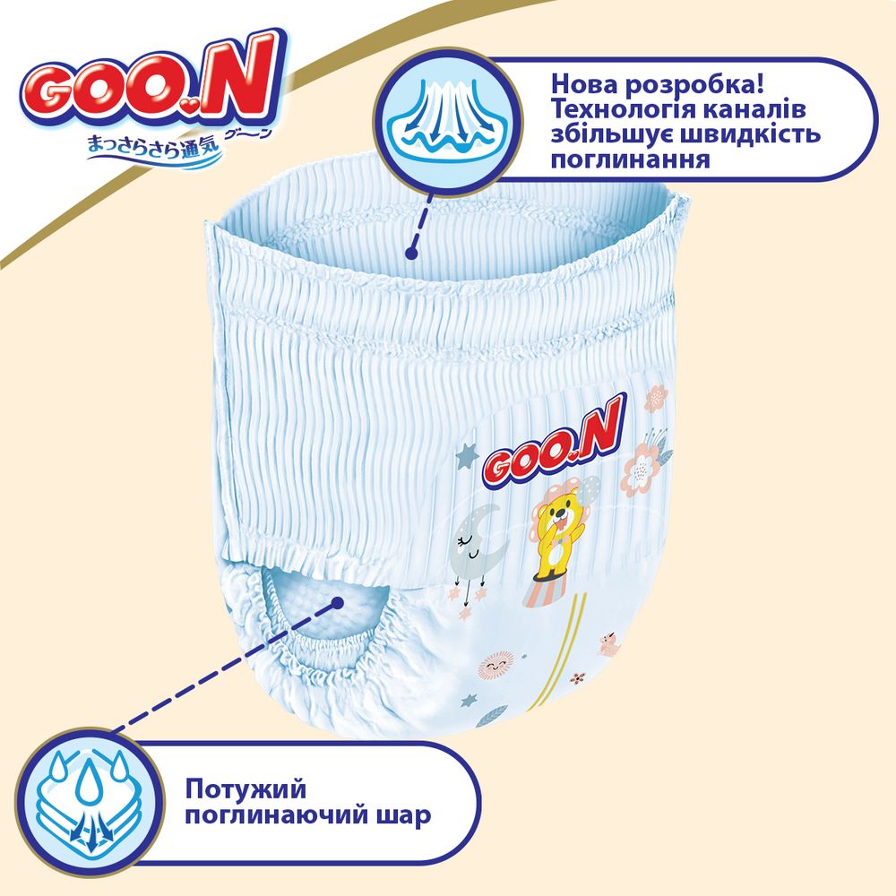Трусики-подгузники Goo.N Premium Soft для детей (3L, 18-30 кг, 22 шт)  863231