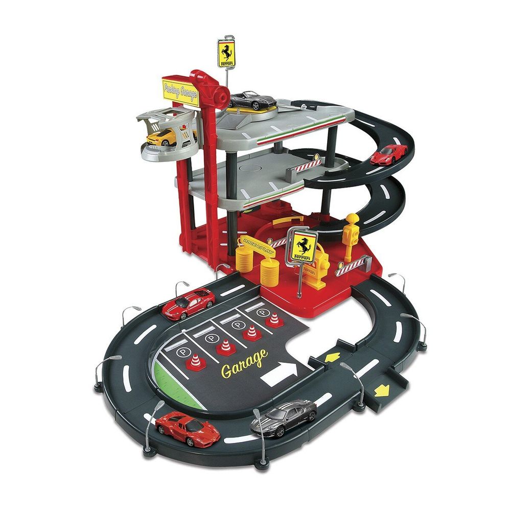Игровой набор Гараж Ferrari ( 3 уровня, 2 машинки , 1:43 ) Bburago Ferrari Parking Garage Playset 18-31204