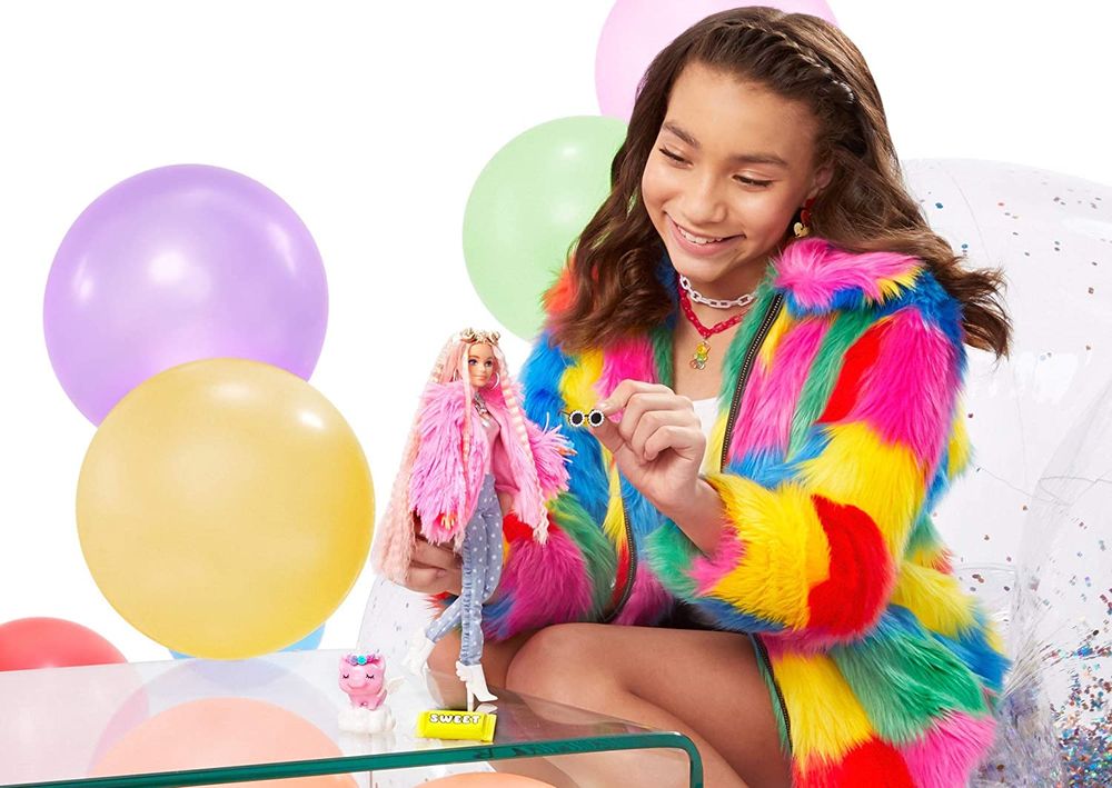 Кукла Барби Экстра Стильная Модница - Barbie Extra Style Doll №3 Fluffy Pink Jacket блондинка GRN28