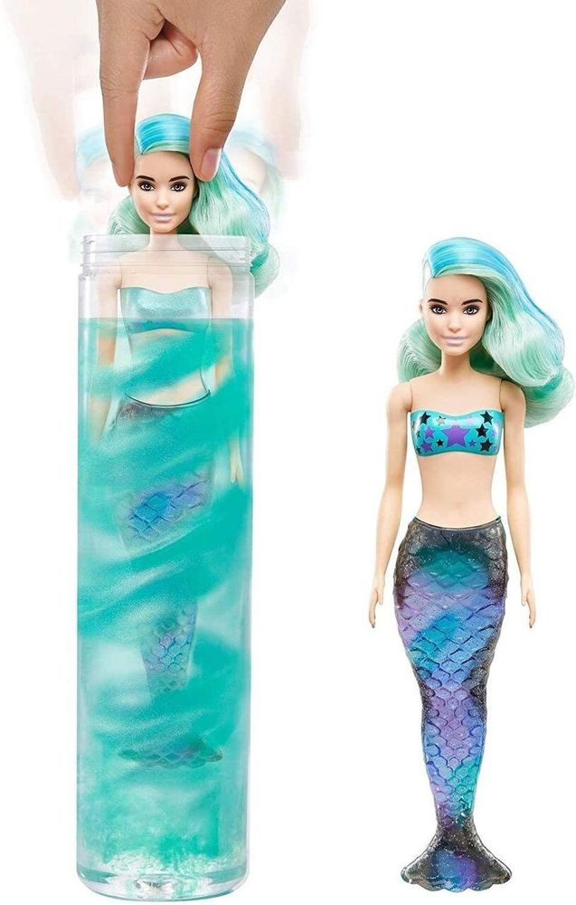 Кукла Барби сюрприз Цветное перевоплощение Русалка Barbie Color Reveal Doll with 7 Surprises Mermaid Series