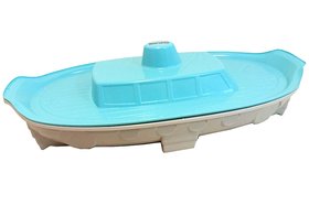 Пісочниця-басейн кораблик Doloni Toys з кришкою 1505х784х380 мм сіро-бірюзова 03355/4