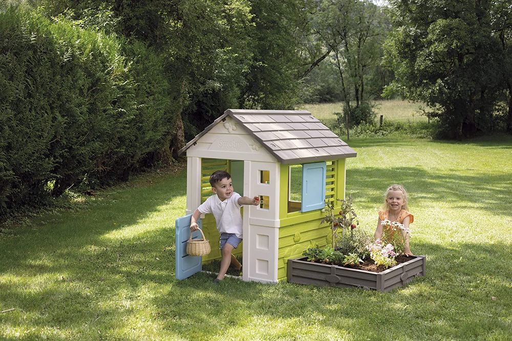 Детский игровой домик Smoby садовый с песочницей или грядкой  2в1, 174х110х127 см, 2+ 810728