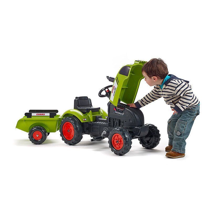 Детский трактор на педалях с прицепом FALK 2041C Claas Arion (цвет- зеленый)