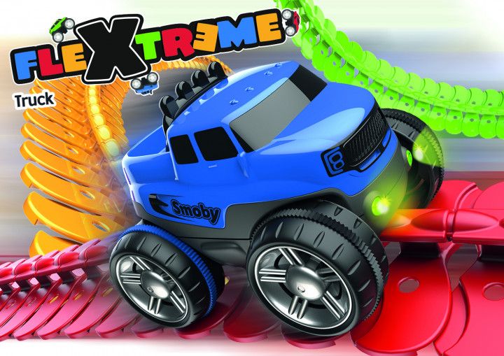 Машинка до треку Smoby FleXtreme Флекстрим зі світловими ефектами та знімним корпусом Синя 180905WEB