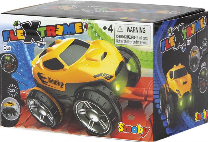 Машинка до треку Smoby FleXtreme Флекстрим зі світловими ефектами та знімним корпусом Жовта 180907WEB