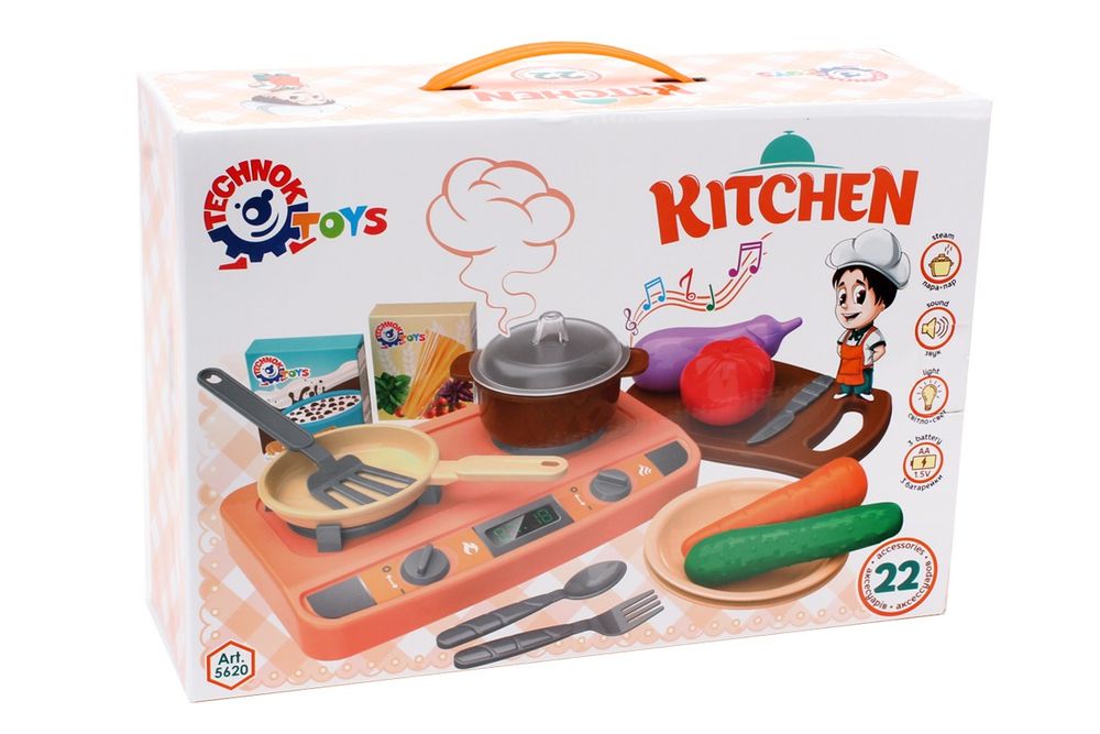 Интерактивная детская кухня ТехноК с электронным модулем и парой арт. 5620