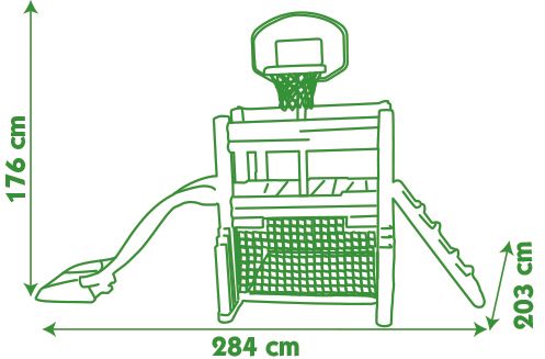 Игровой центр Smoby Toys "Развлечения" с баскетбольной корзиной, футбольными воротами, горкой 840203
