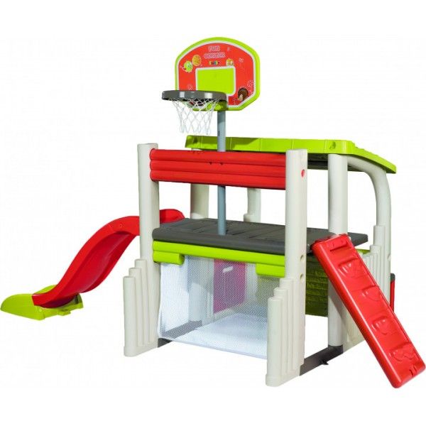 Игровой центр Smoby Toys "Развлечения" с баскетбольной корзиной, футбольными воротами, горкой 840203