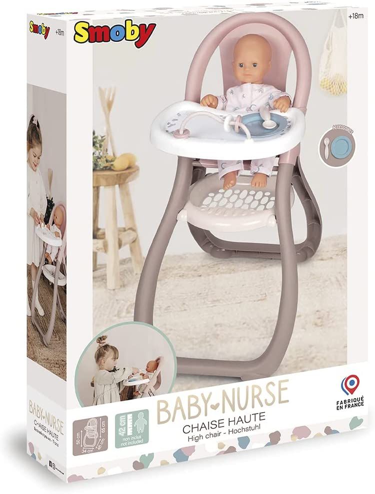 Стульчик для кормления куклы Smoby Toys Baby Nurse Серый/розовый 220370