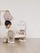Ліжечко колиска для ляльки Smoby Toys Baby Nurse Бебi Ньорс Рожева пудра з мобілем Сіро-біла 220372
